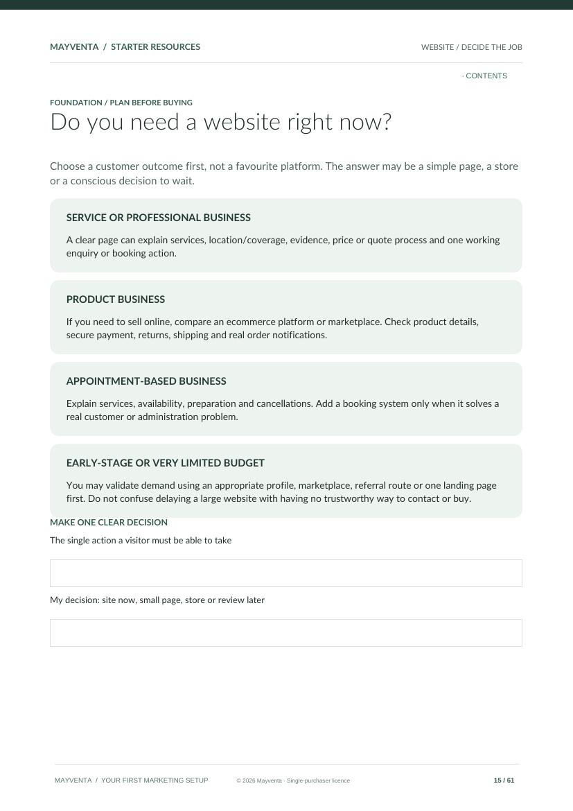Decide whether a website is useful